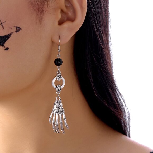 Women's Halloween Skeleton Spider Pumpkin Party Ghost Bat Dangle Earrings - Picture 4 of 7